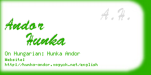 andor hunka business card